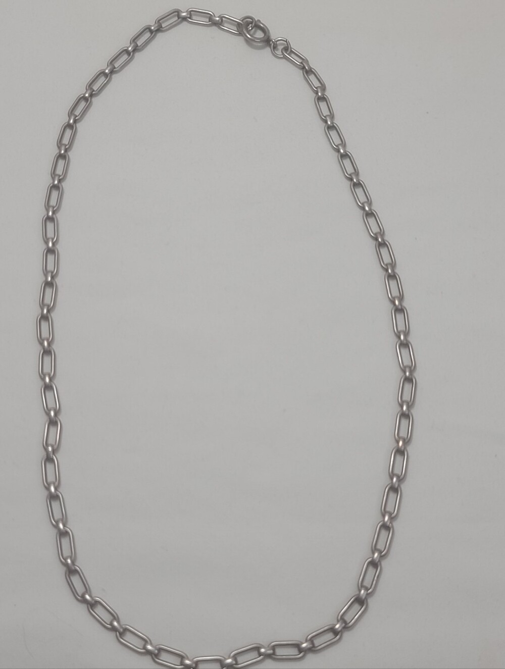 Germany Made Rectangle Link Chain Silver Tone Necklace